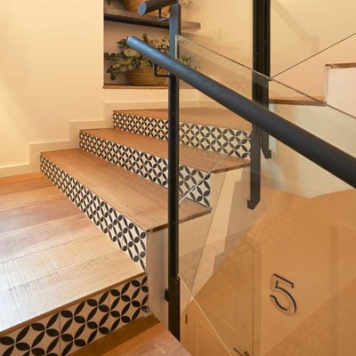 04. Escaleras con baldosas Hidraulicas Modelo Sarria AZ1 Gallery solid cement tiles